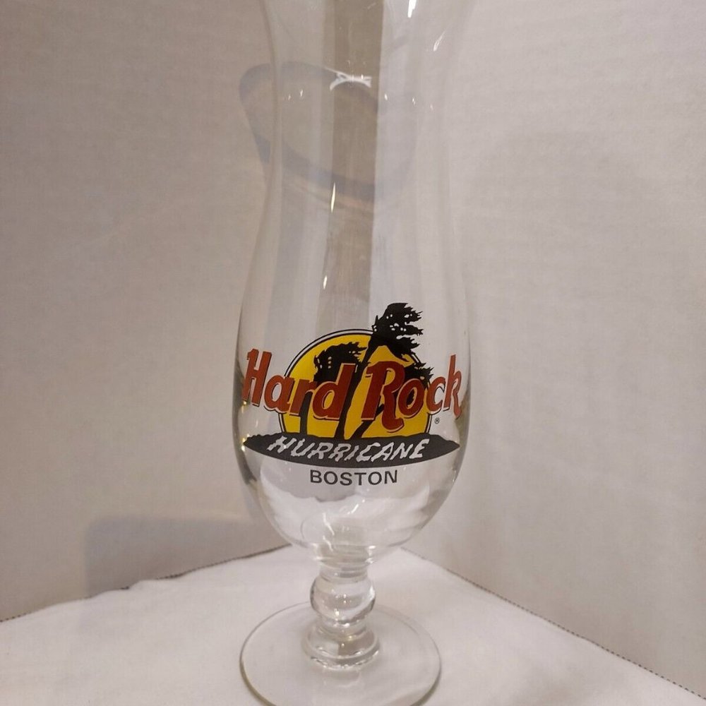 Hard Rock Cafe Boston 10-inch Hurricane Glass. Excellent Condition